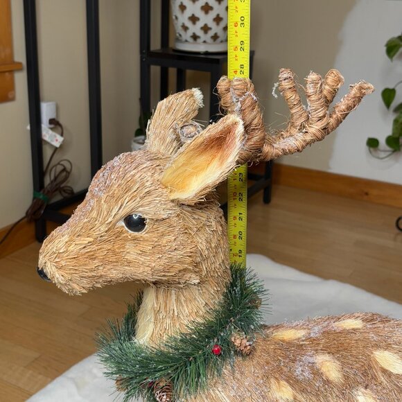 Pier 1 Imports Tall Bristle Straw Standing Deer Figurine Christmas Decoration - Picture 16 of 16